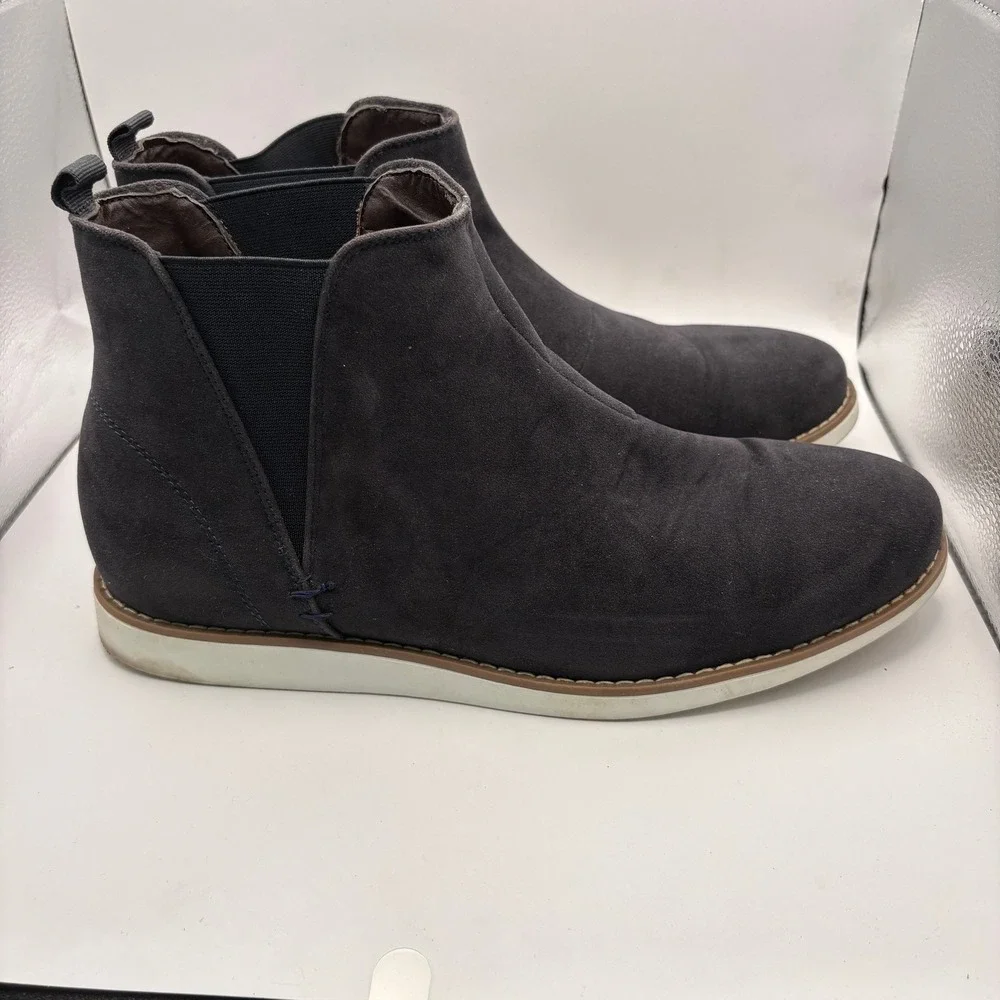 Reserved Footwear Men RF1014 Navy Blue Faux Suede Chelsea Boots Size 11 Hybrid